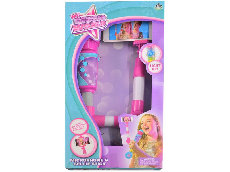 11687 - Mikrofon na baterie se selfie tyčkou s možností připojení externího audiozařízení