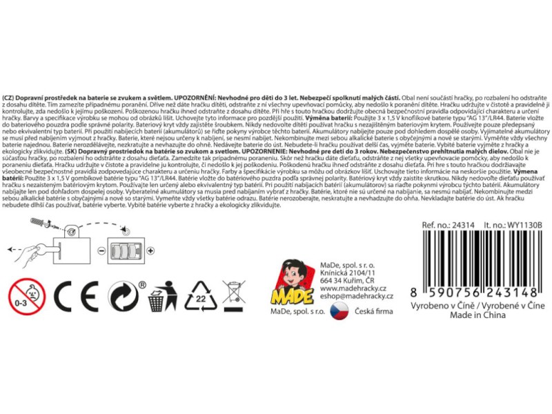 Auto popeláři, na baterie, světlo, zvuk