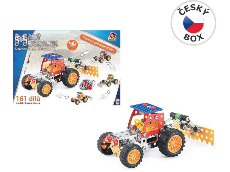 Made Malý mechanik traktor s příslušenstvím 161 ks