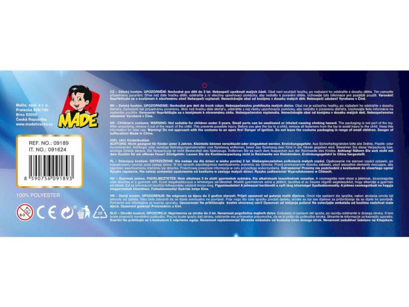 09189 - Šaty na karneval - čarodějnice, 110 - 120 cm