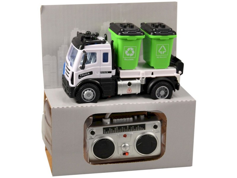 08448 - Auto popelářské s kontejnery, na dálkové ovládání, 12 x 7 x 6 cm