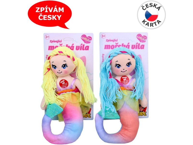 15648 - Panenka textilní - mořská panna, 38 cm