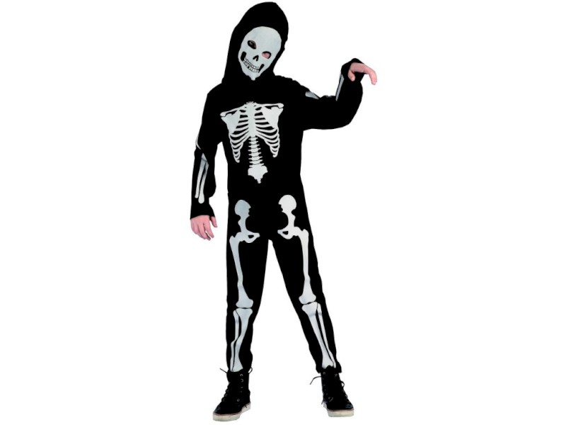 95493 - Šaty na karneval - Kostra chlapec, 120-130 cm