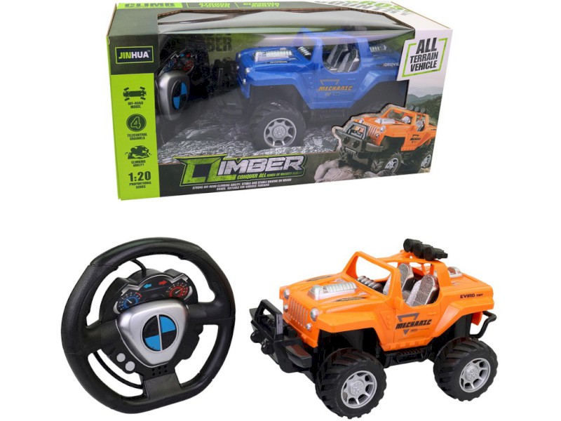 16258 - Auto terénní na dálkové ovládání, světlo, modré 21 cm