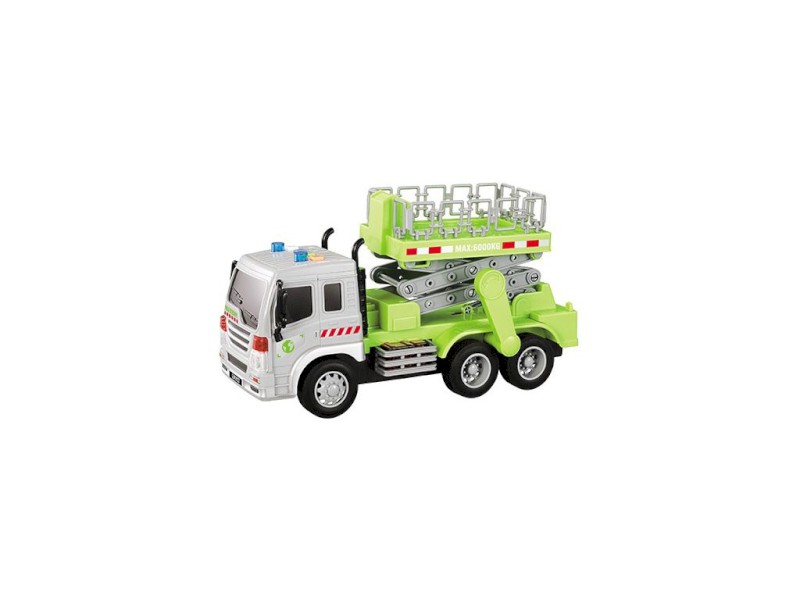 14281 - Auto s plošinou na setrvačník, se světlem a zvukem, na baterie,  26 x 10 x 13,5 cm