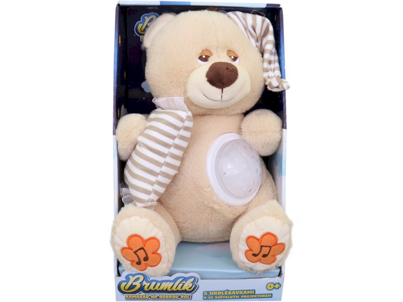 01886 - MaDe Medvídek Brumlík na spaní, světlo, usínací melodie, 30cm