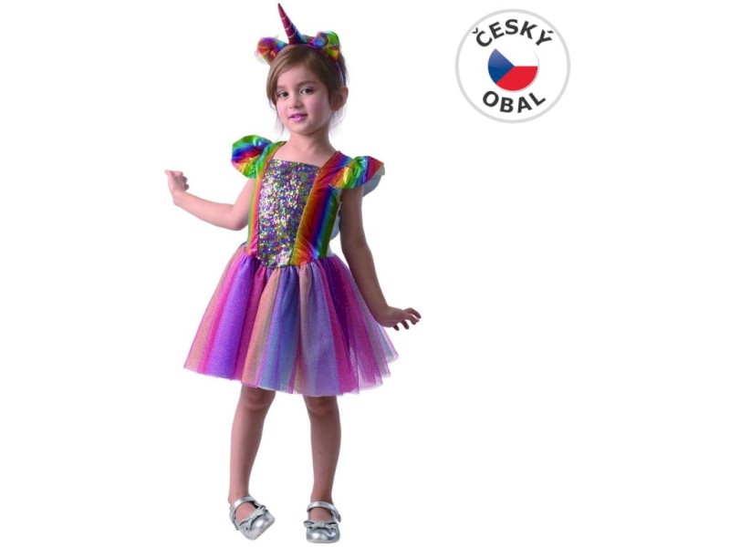 09745 - Šaty na karneval -  jednorožec, 80 - 92 cm