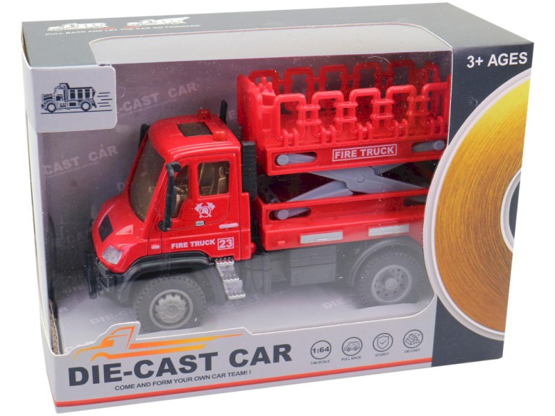18846 - Auto hasičské na zpětný chod, 12,5 x 6,5 x 7,5 cm