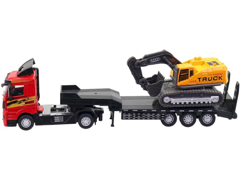 Auto s přívěsem a bagrem, 26 cm