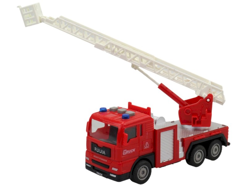 14451 - Auto hasičské cisterna na setrvačník, na baterie, se světlem a zvukem, 17 x 5 x 8 cm