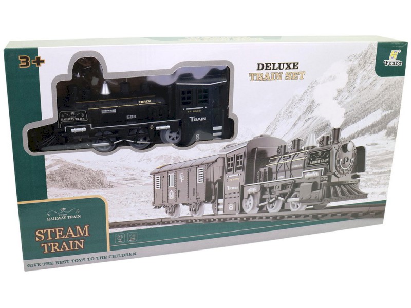 15948 - Vlaková souprava černá, na baterie, světlo, zvuk, 35 x 9,4 cm