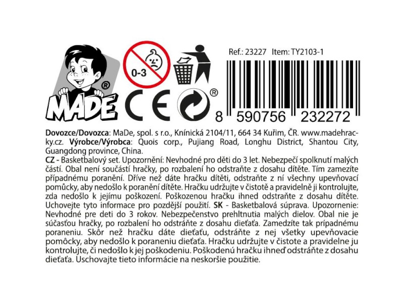 Basketbalový koš s příslušenstvím