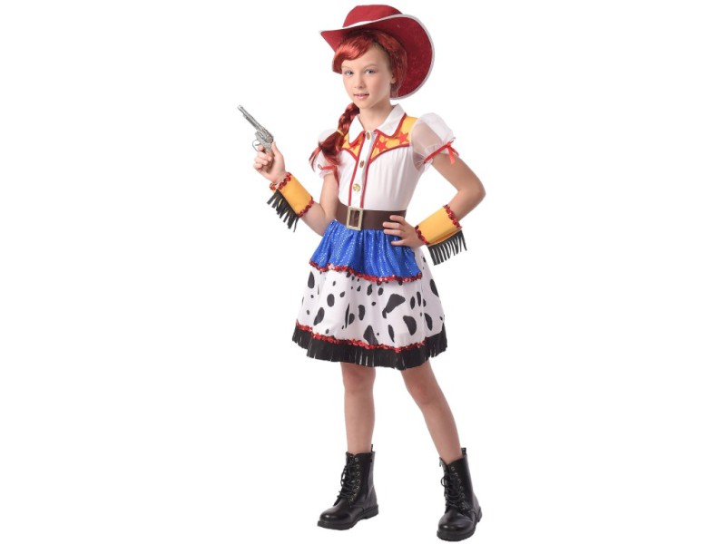 09406 - Šaty na karneval - kovbojská dívka, 120 cm - 130 cm