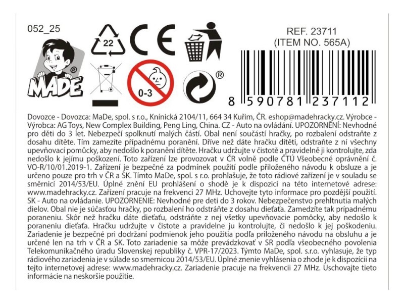 Auto na ovládání, 27 MHz Auto na ovládání, 27 MHz