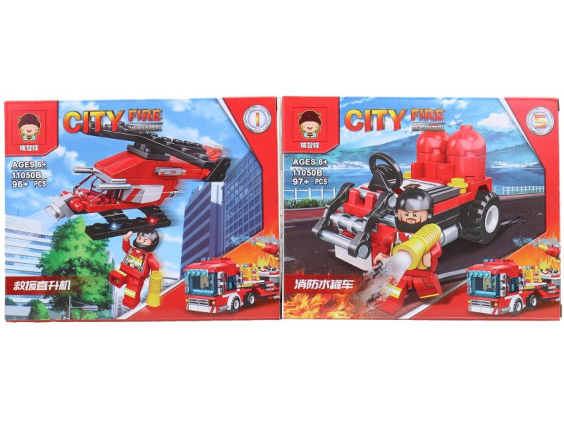 Stavebnice hasiči, 8 ks v display boxu