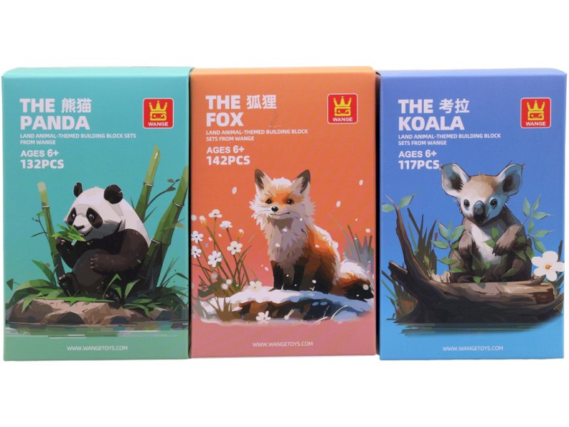 Kostky diorama zvířátka, 6 ks v display boxu