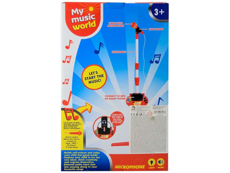 07993 - Mikrofon na baterie, s příslušenstvím (MP3, IPAD, přehrávač), 39 x 25 x 9 cm