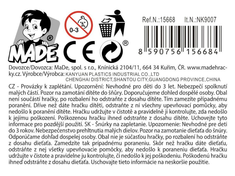 15668 - Provázky k zaplétání s doplňky, 80 cm