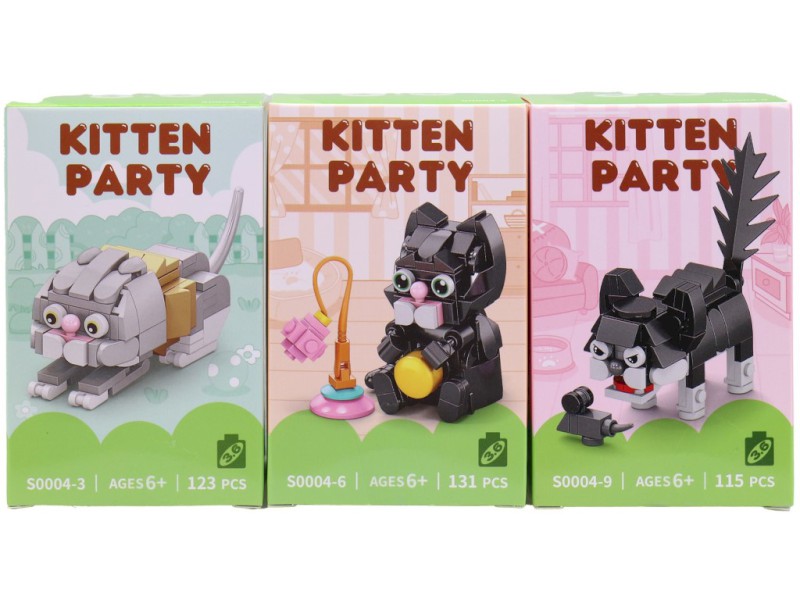 Stavebnice, kostky zvířátka, 9 ks v display boxu