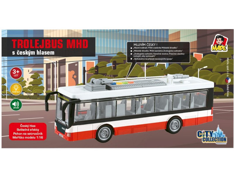 08517 - Trolejbus s českým hlasem, 7 x 10 x 28 cm