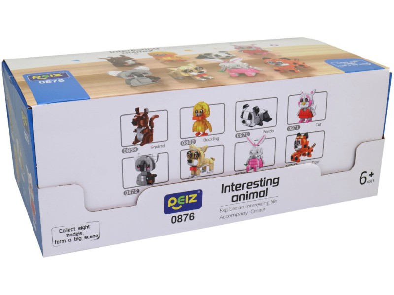 Kostky zvířátka, 93 kostek, 18,5 x 14 x 4,5 cm