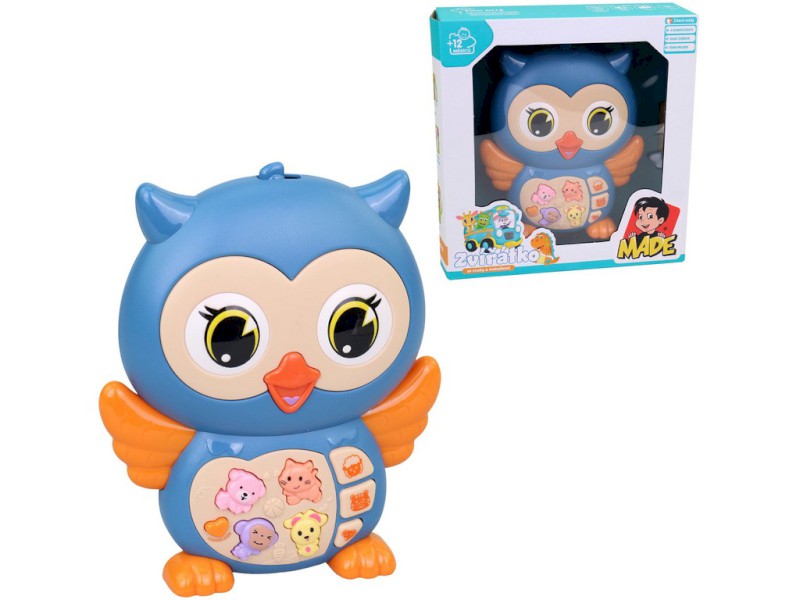 15693 - Piánko sova, se světlem, hudbou a zvukem, na baterie, 12 x 4,5 x 14 cm