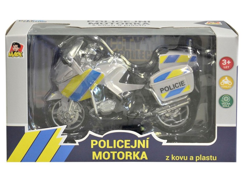 95807 - Motorka policejní kovová, 18 cm