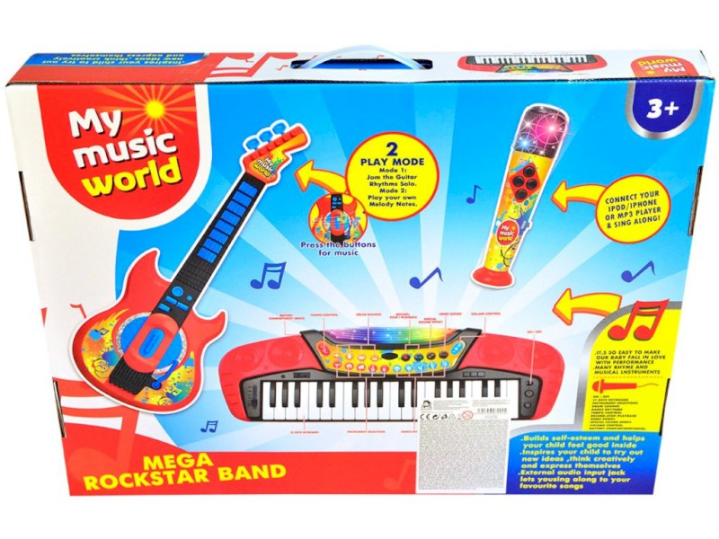 07994 - Souprava 3 v 1  elektronické piáno, 37 kláves, kytara, mikrofon