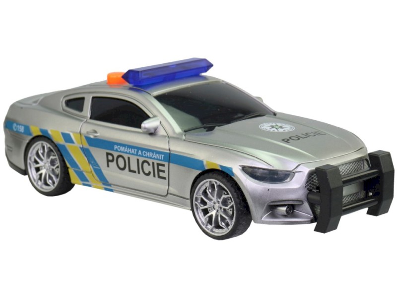 10710 - Policejní auto  na setrvačník, 17 cm, světlo, zvuk (čeština), na baterie