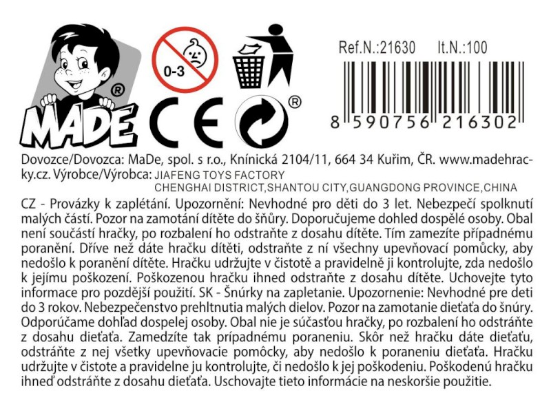 Zaplétací bužírky, 10 barev