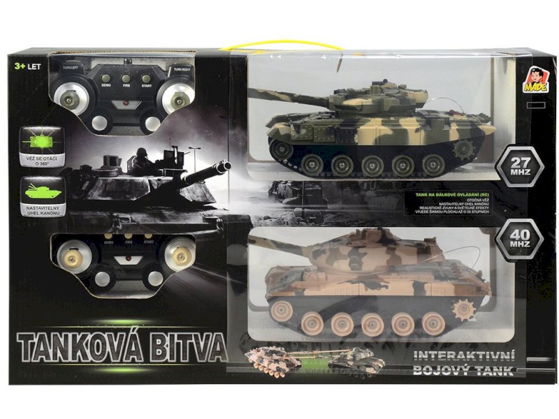 02048 - MaDe Tank 2 ks na ovládání s pojízdnými pásy 27cm, nabíjecí baterie součástí