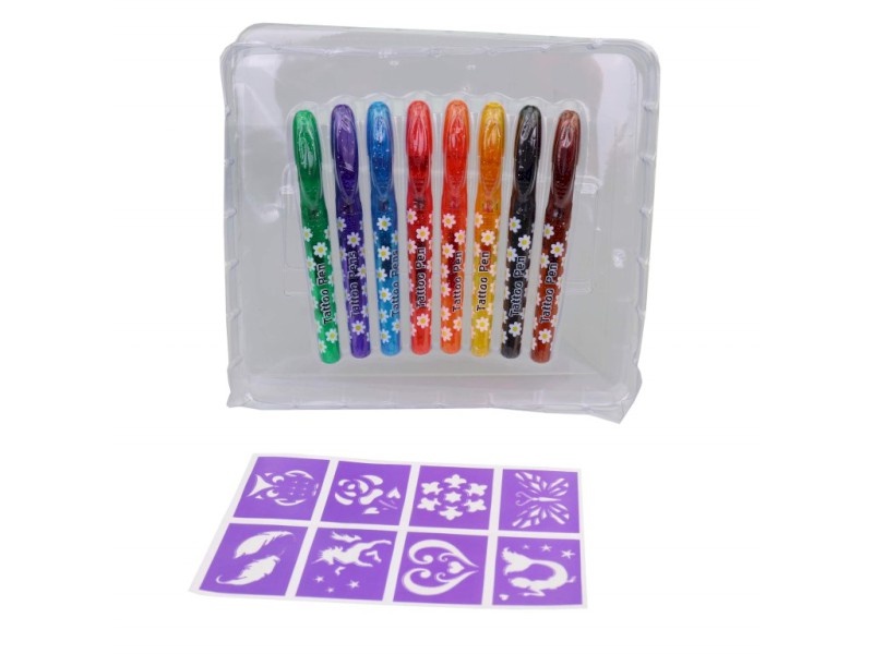 20788 - Tetovací pera 8 barev, 22 x 3 x 20 cm