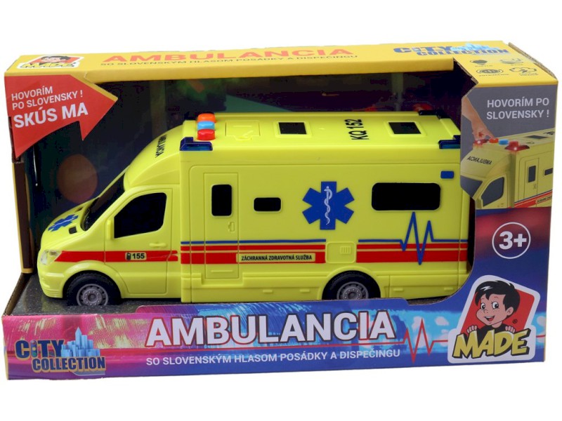 25548 - Sanitka SK na setrvačník, na baterie se světlem a zvukem, 8 x 19 x 6 cm