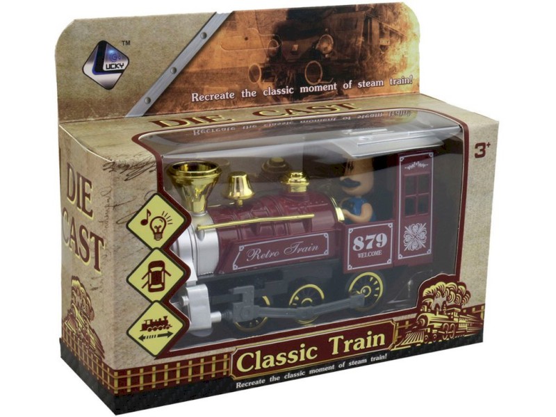 14342 - Lokomotiva  se světlem a zvukem, na baterie   15 x 4,5 x 7,5 cm