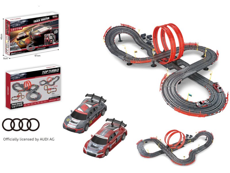 Autodráha s licení Audi, 790 cm, s USB napájecím kabelem