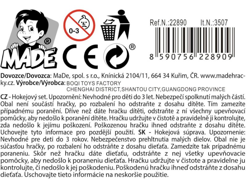 Hokejka s míčkem a pukem, 67 cm