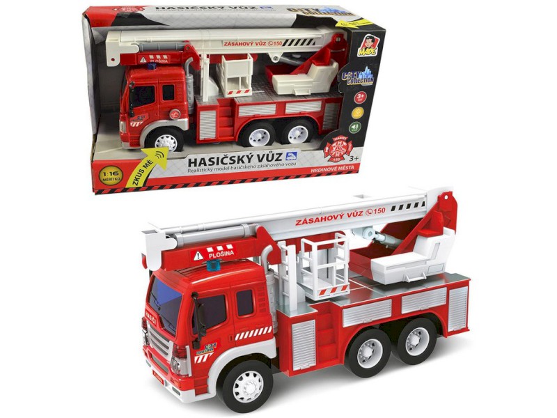 12578 - Auto požární s plošinou, 13 x 25 x 8 cm