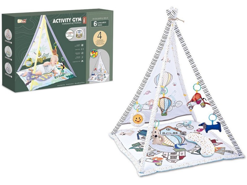 11464 - Podložka - stan, s hudbou a doplňky,  85 x 85 x 112 cm