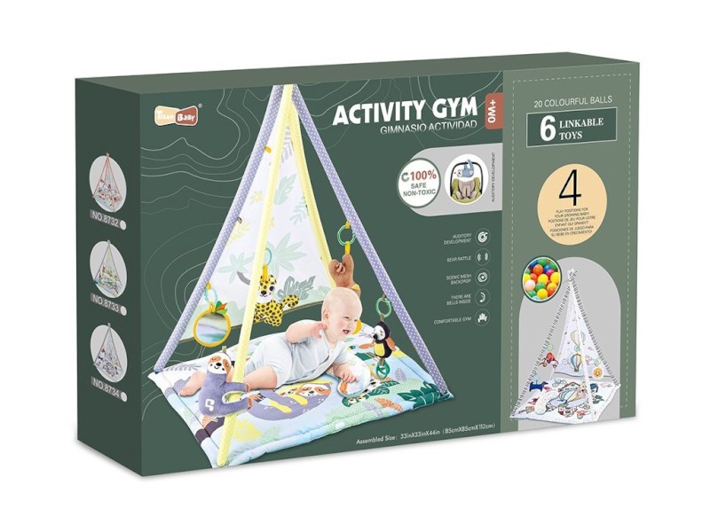 11464 - Podložka - stan, s hudbou a doplňky,  85 x 85 x 112 cm