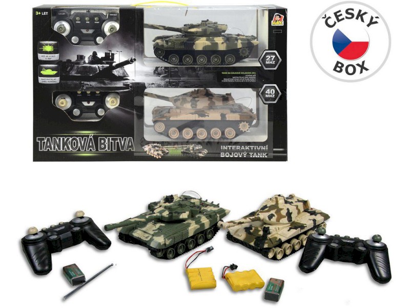 02048 - MaDe Tank 2 ks na ovládání s pojízdnými pásy 27cm, nabíjecí baterie součástí