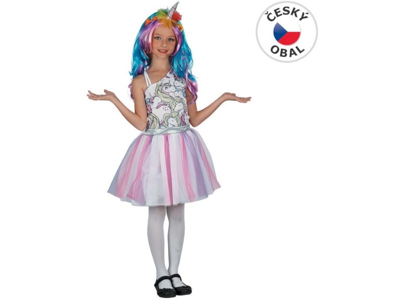 00992 - Šaty na karneval - jednorožec, 120- 130 cm