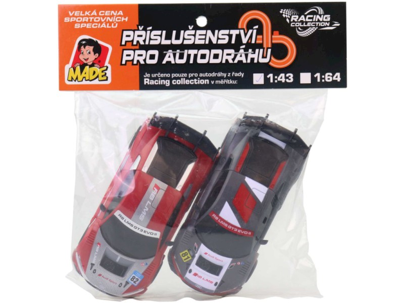 Náhradní autíčka k autodráze s licencí Audi, v sáčku, 2 ks