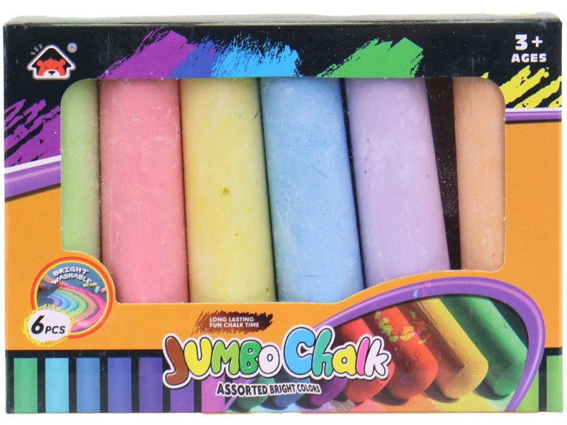 Křídy barevné v boxu, 6 ks