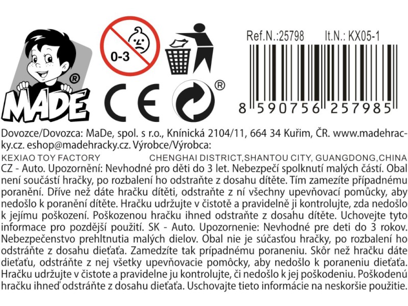 Auto na kartě, 8 cm