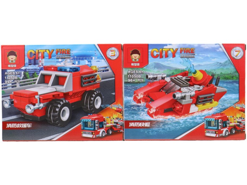 Stavebnice hasiči, 8 ks v display boxu