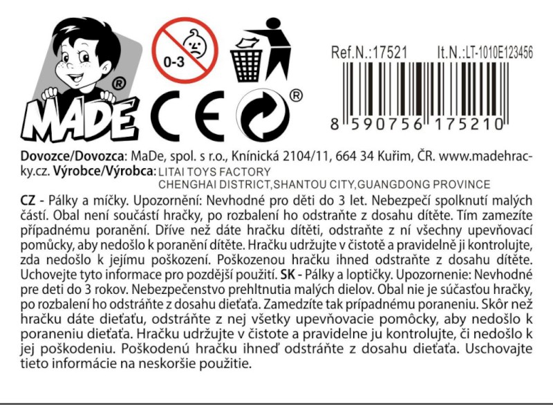 17521 - Plážové rakety s míčky, 20 x 1,9 x 35 cm