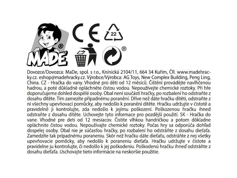 Kačenky do vany v sáčku, 5 cm