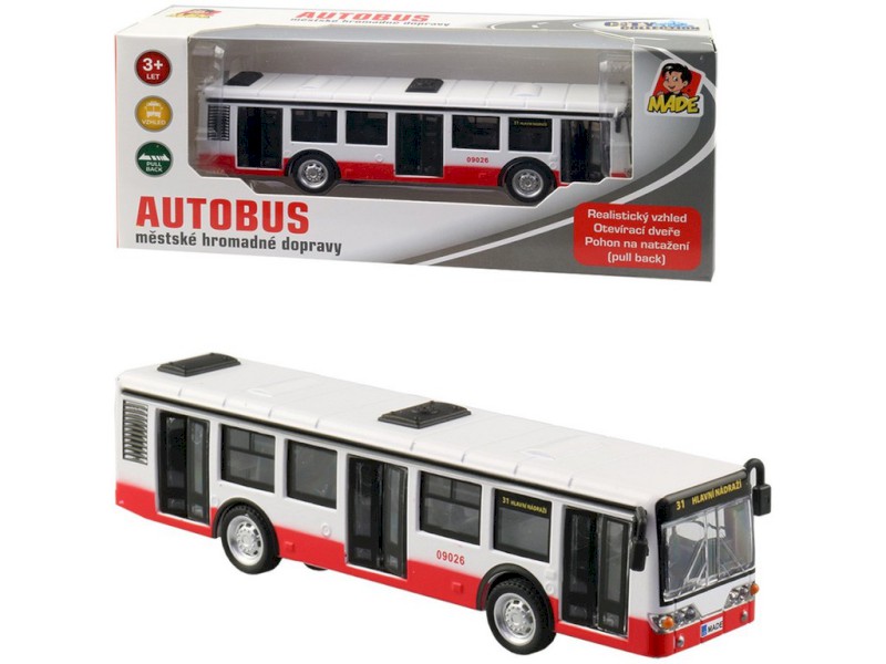 10646 - Autobus kovový na zpětný chod, 16cm