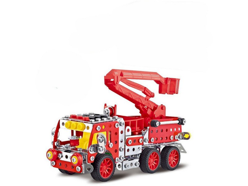 08340 - Malý mechanik -  hasičské auto s plošinou, 327 ks