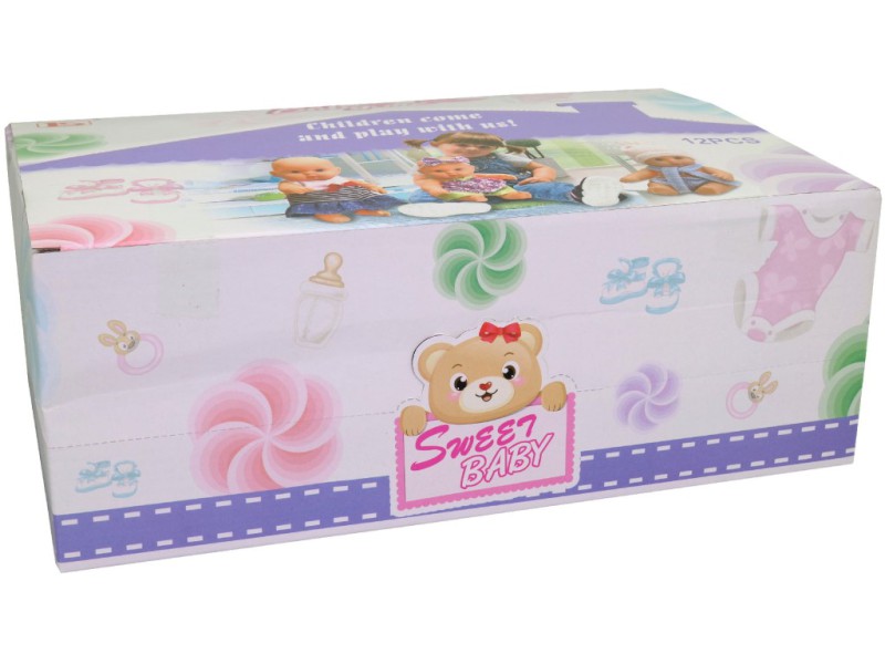 Panenka v šatičkách, 12 ks v display boxu, 17 cm